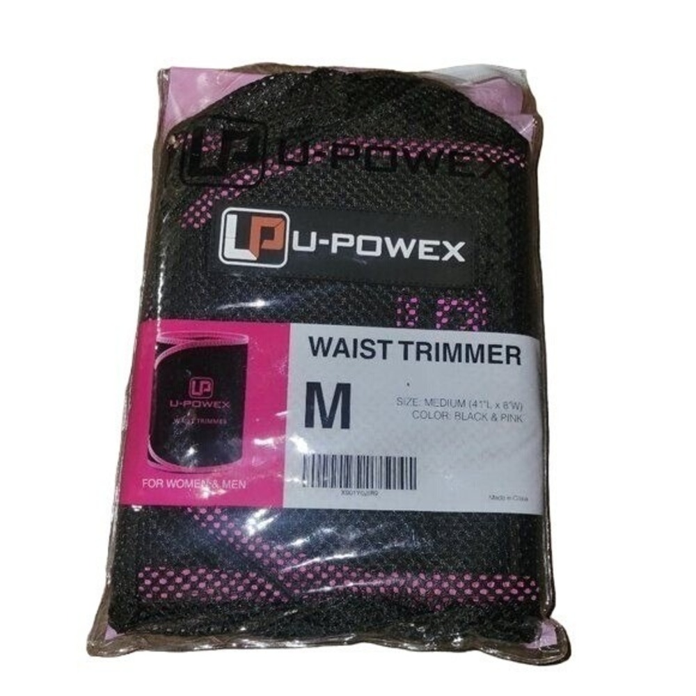 U-Powex Waist Trimmer Medium 41" L x 8" W Black Pink Body‎ Shaper Women Men New
